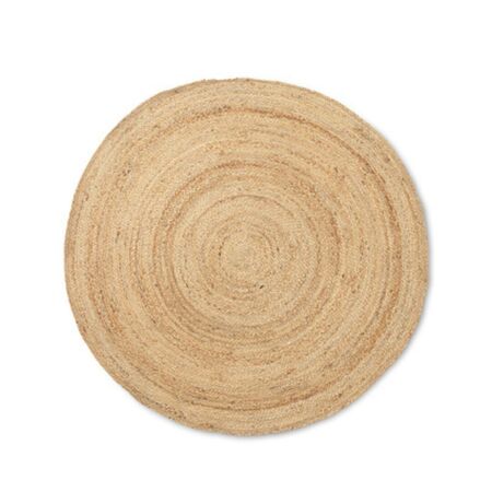 Ferm Living Juteteppich Eternal Round von Ferm Living Natur, Klein - Ø: 120 cm