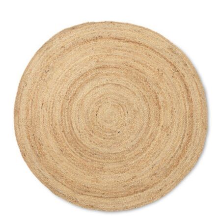 Ferm Living Juteteppich Eternal Round von Ferm Living Natur, Gross - Ø: 240 cm