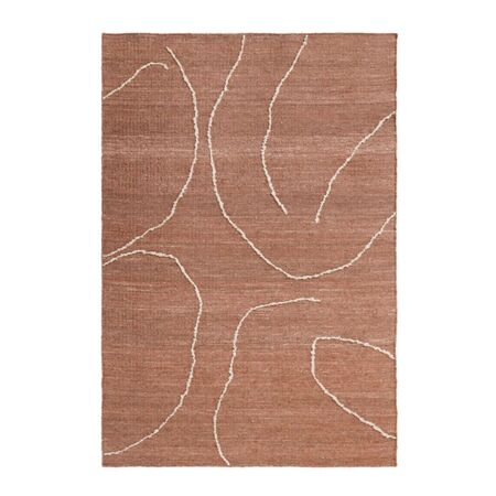 Ferm Living Jute Teppich Gesso von Ferm Living Terracotta / Off-white, Medium - L: 240  cm / B: 170 cm 