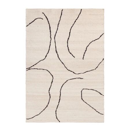 Ferm Living Jute Teppich Gesso von Ferm Living Off-white / Dark Fig, Medium - L: 240  cm / B: 170 cm 