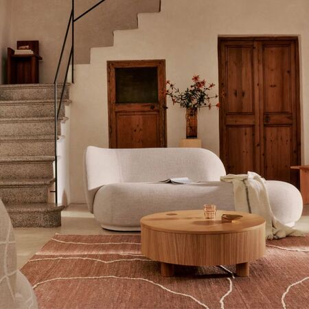 Ferm Living Jute Teppich Gesso von Ferm Living Terracotta / Off-white