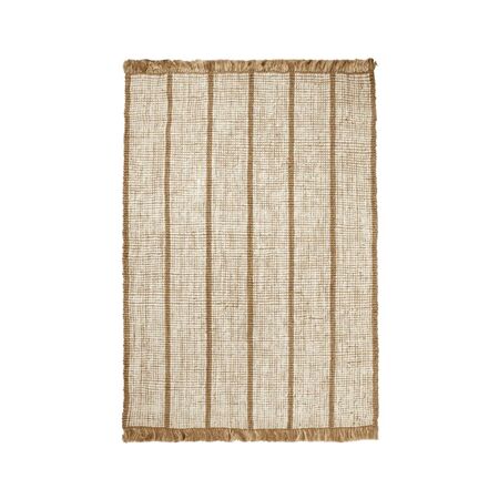 Ferm Living Teppich Athens Stripes von Ferm Living Natural / Off-white, Klein - L: 200 cm / B: 140 cm