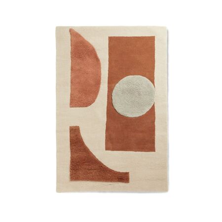 Ferm Living Teppich Bloco Tufted von Ferm Living Blush / Off White, B: 80 cm / L: 120 cm