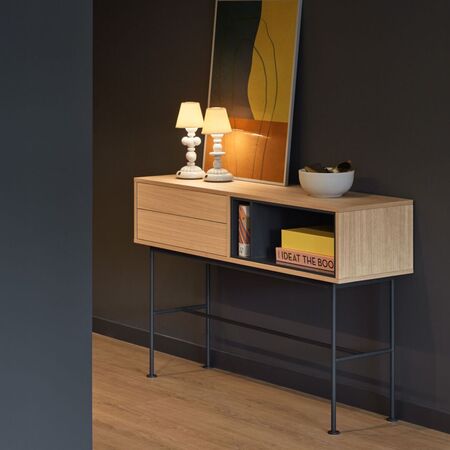 Teulat Teulat Yoko - Konsolentisch Eiche / Anthrazit Grau