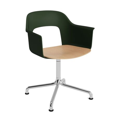 HAY Living Armlehnstuhl Layout 252 von Hay Bottle green, Aluminium poliert, Natural 