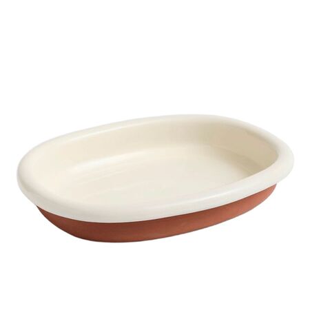 HAY Accessoires Barro Oval Dish Off-White, Large