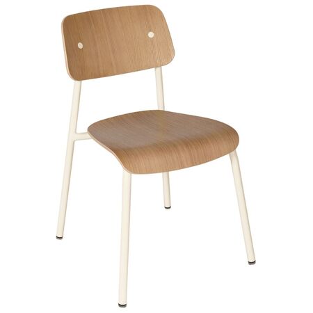 Fermob Studie Stuhl aus Eichenholz Latte-Beige E8, Ohne Armlehnen