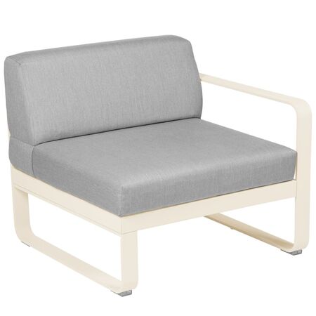 Fermob Rechtes 1-Sitzer Modul 'Bellevie' Latte-Beige E8, Flanellgrau 79