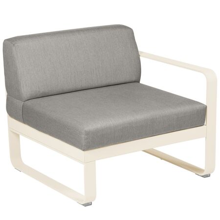 Fermob Rechtes 1-Sitzer Modul 'Bellevie' Latte-Beige E8, Taupe Grau B8