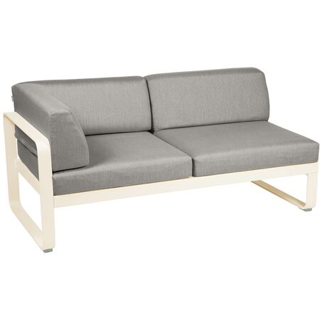 Fermob Rechtes 2-Sitzer Eckmodul 'Bellevie' Latte-Beige E8, Taupe Grau B8