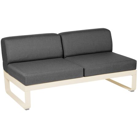 Fermob Mittleres 2-Sitzer Modul 'Bellevie' Latte-Beige E8, Graphitgrau A3