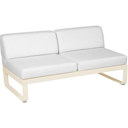 Fermob Mittleres 2-Sitzer Modul 'Bellevie' Latte-Beige E8, Grauweiss 81