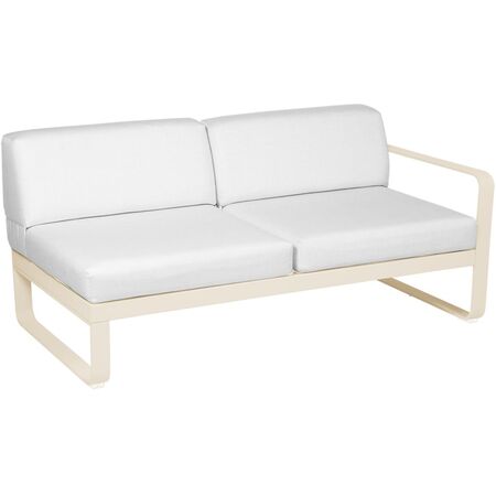 Fermob Rechtes 2-Sitzer Modul 'Bellevie' Latte-Beige E8, Grauweiss 81