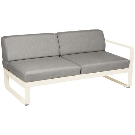 Fermob Rechtes 2-Sitzer Modul 'Bellevie' Latte-Beige E8, Taupe Grau B8