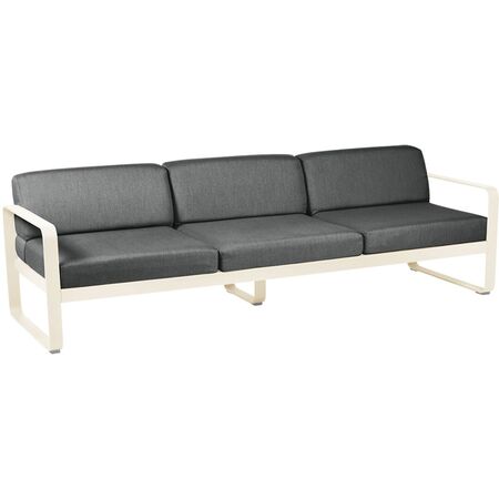 Fermob Outdoor 3-Sitzer Sofa 'Bellevie' Latte-Beige E8, Graphitgrau A3
