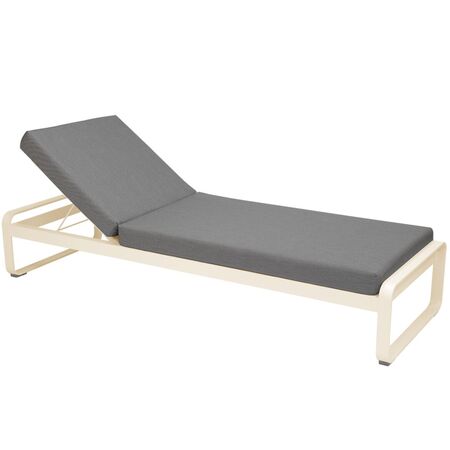 Fermob Bellevie Premium Sunlounger Latte-Beige E8, Flanellgrau 79