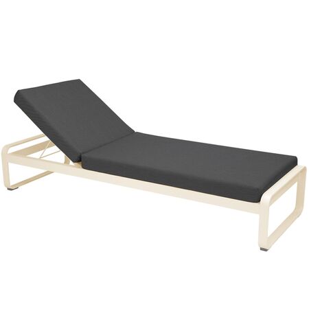 Fermob Bellevie Premium Sunlounger Latte-Beige E8, Graphitgrau A3
