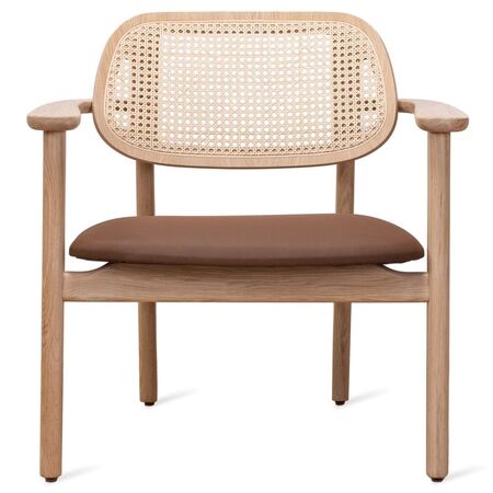 Vincent Sheppard Vincent Sheppard Titus Lounge Chair Natural Oak Varnish/Padded Seat Chestnut Natürlich, Kastanie Vegan