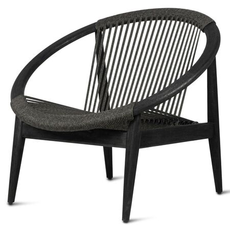 Vincent Sheppard Lounge Chair Frida von Vincent Sheppard Onyx-Schwarz, Unbehandeltes Teakholz