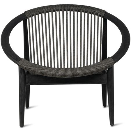 Vincent Sheppard Lounge Chair Frida von Vincent Sheppard Onyx-Schwarz, Unbehandeltes Teakholz