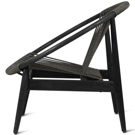 Vincent Sheppard Lounge Chair Frida von Vincent Sheppard Onyx-Schwarz, Unbehandeltes Teakholz