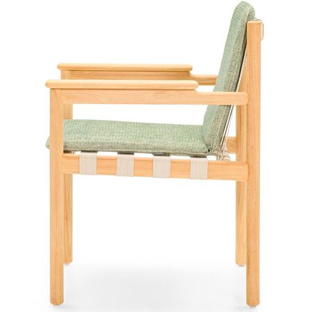 Vincent Sheppard Vincent Sheppard ODA LOUNGE CHAIR - Loungestuhl Flachs, Teakholz, Limettenweiss Bouclé