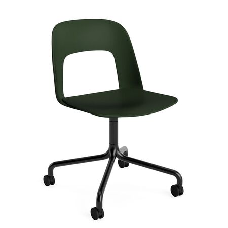 HAY Living Bürostuhl Layout 161 von Hay Bottle green, Schwarz pulverbeschichtet Aluminium