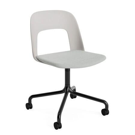 HAY Living Bürostuhl Layout 163 von Hay Sky Grey / Naveli - 113, Schwarz pulverbeschichtet Aluminium