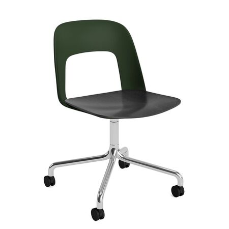 HAY Living Bürostuhl Layout 162 von Hay Bottle green, Aluminium poliert, Black
