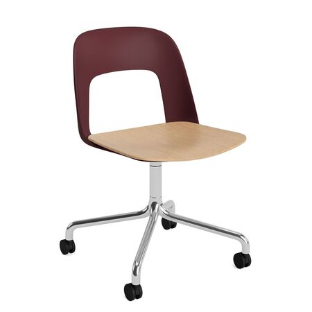 HAY Living Bürostuhl Layout 162 von Hay Bordeaux, Aluminium poliert, Natural 