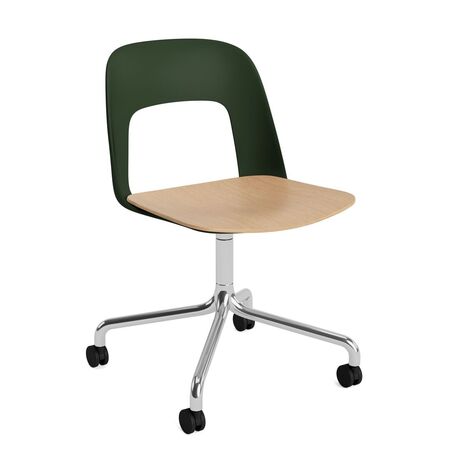 HAY Living Bürostuhl Layout 162 von Hay Bottle green, Aluminium poliert, Natural 