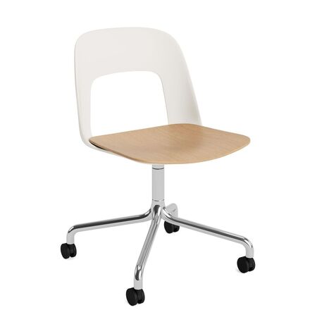 HAY Living Bürostuhl Layout 162 von Hay Cream White, Aluminium poliert, Natural 