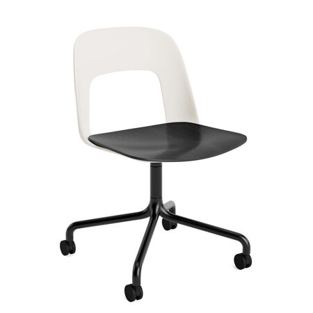 HAY Living Bürostuhl Layout 162 von Hay Cream White, Schwarz pulverbeschichtet Aluminium, Black