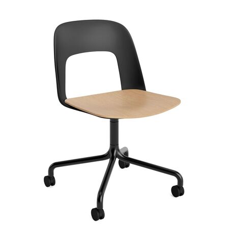 HAY Living Bürostuhl Layout 162 von Hay Black, Schwarz pulverbeschichtet Aluminium, Natural 