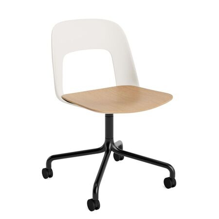 HAY Living Bürostuhl Layout 162 von Hay Cream White, Schwarz pulverbeschichtet Aluminium, Natural 