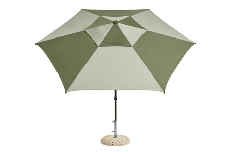 HAY Accessoires Sonnenschirm Terrazza in Hexagon von Hay Green / dark green