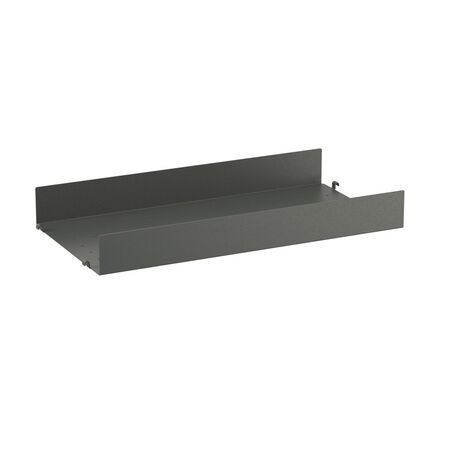 String Furniture Metal Shelf with High Edge Dunkelgrau, B: 58 cm, T: 30 cm