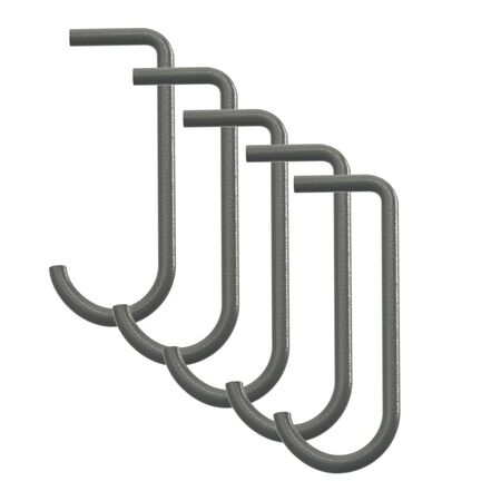 String Furniture Hooks for metal shelves / 5 Pack Dunkelgrau