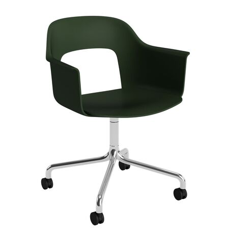 HAY Living Büro-Armlehnstuhl Layout 261 von Hay Bottle green, Aluminium poliert