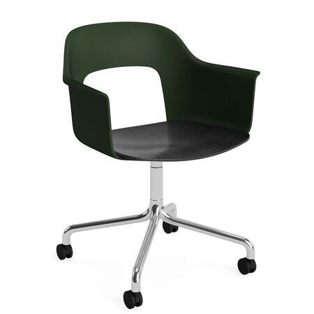 HAY Living Büro-Armlehnstuhl Layout 262 von Hay Bottle green, Aluminium poliert, Black