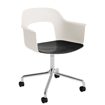 HAY Living Büro-Armlehnstuhl Layout 262 von Hay Cream White, Aluminium poliert, Black