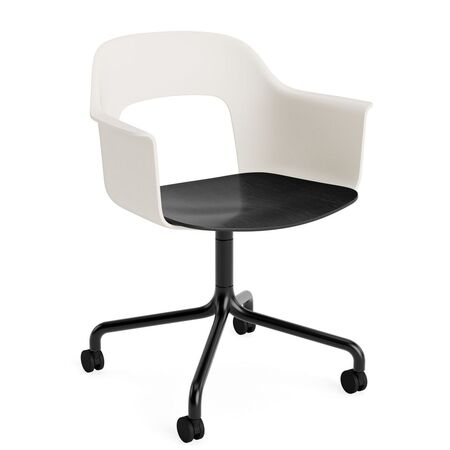 HAY Living Büro-Armlehnstuhl Layout 262 von Hay Cream White, Schwarz pulverbeschichtet Aluminium, Black