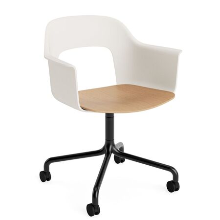 HAY Living Büro-Armlehnstuhl Layout 262 von Hay Cream White, Schwarz pulverbeschichtet Aluminium, Natural 