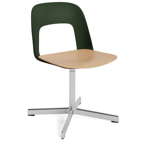 HAY Living Stuhl Layout 132 von Hay Bottle green, Aluminium poliert, Natural 