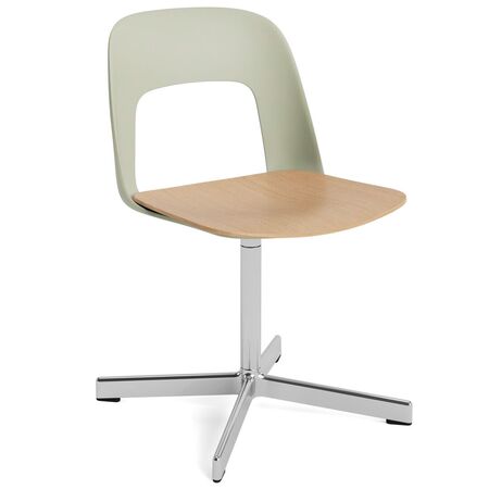 HAY Living Stuhl Layout 132 von Hay Pastel green , Aluminium poliert, Natural 