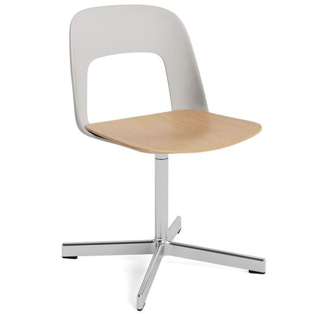 HAY Living Stuhl Layout 132 von Hay Sky Grey, Aluminium poliert, Natural 