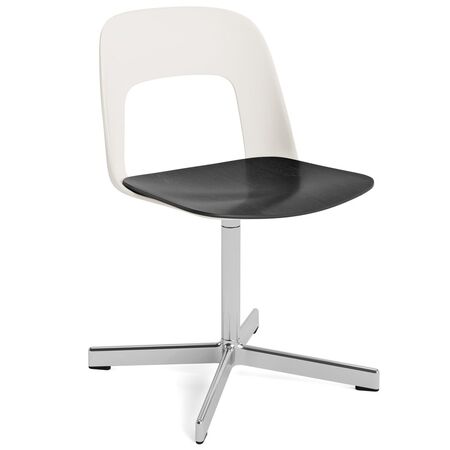 HAY Living Stuhl Layout 132 von Hay Cream White, Aluminium poliert, Black