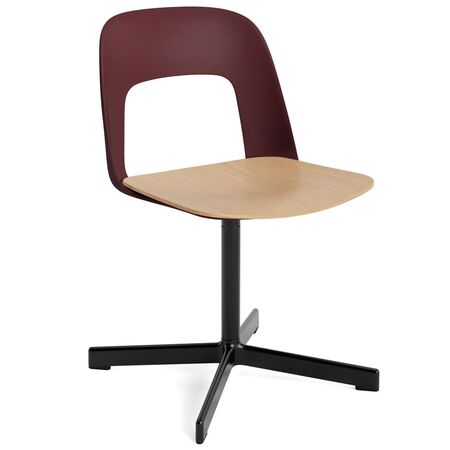 HAY Living Stuhl Layout 132 von Hay Bordeaux, Schwarz pulverbeschichtet Aluminium, Natural 