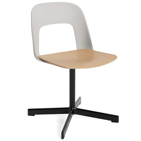 HAY Living Stuhl Layout 132 von Hay Sky Grey, Schwarz pulverbeschichtet Aluminium, Natural 