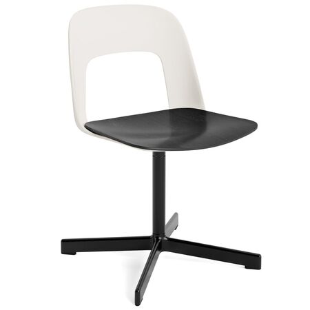 HAY Living Stuhl Layout 132 von Hay Cream White, Schwarz pulverbeschichtet Aluminium, Black